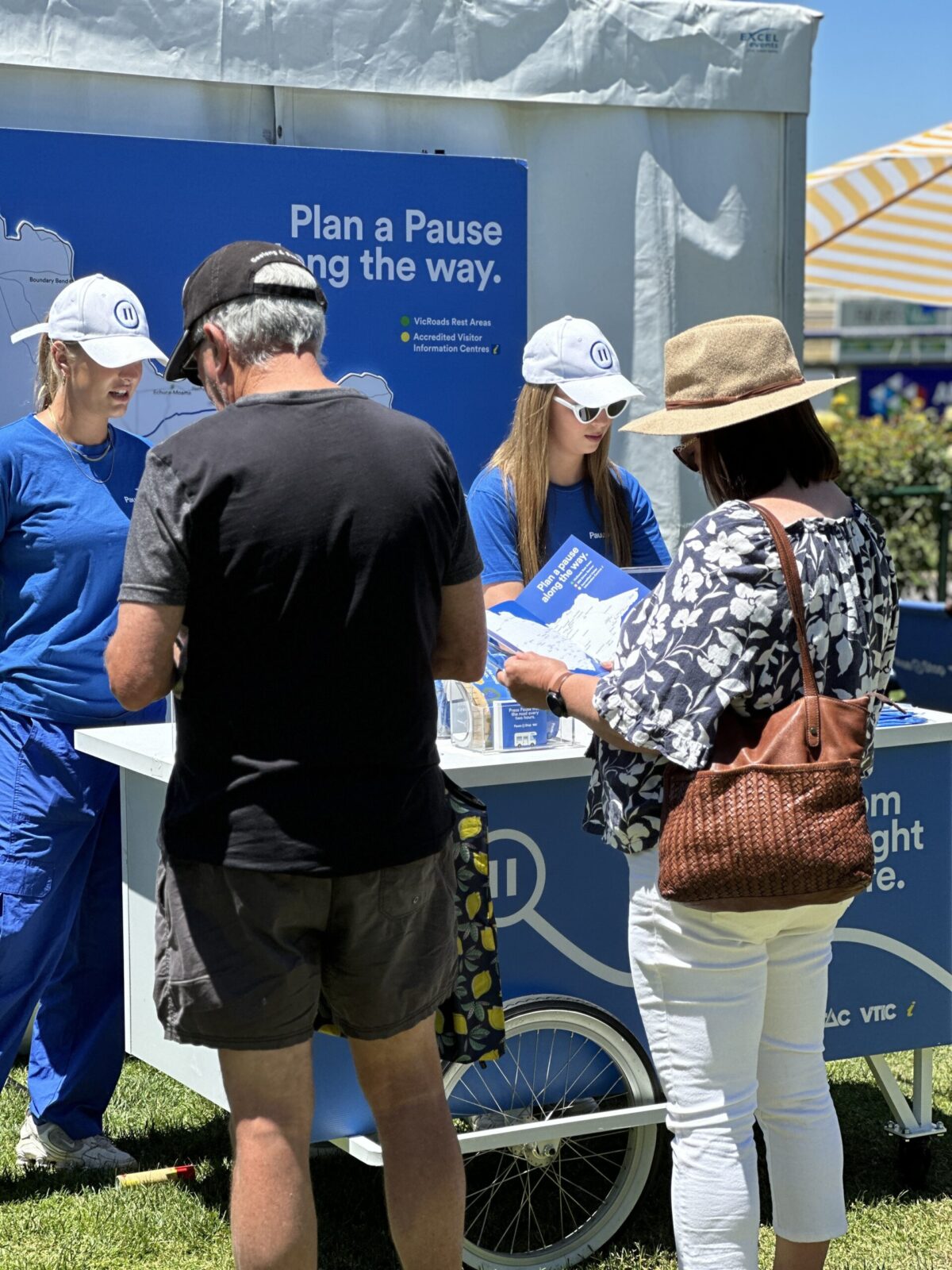Pause Stop workers at an activation promoting road safety